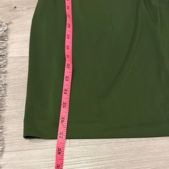 Ann Taylor Green Ruched Wrap Midi Dress - Picture 9 of 10